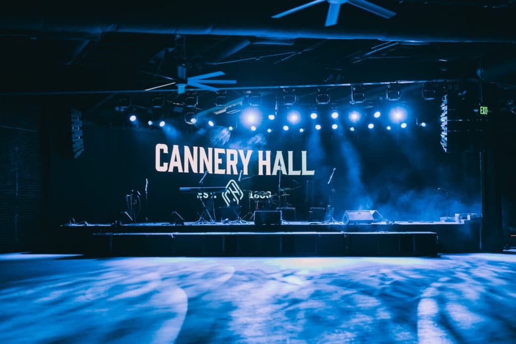 Main stage at Cannery Hall live-music venue, Cummins Station Nashville