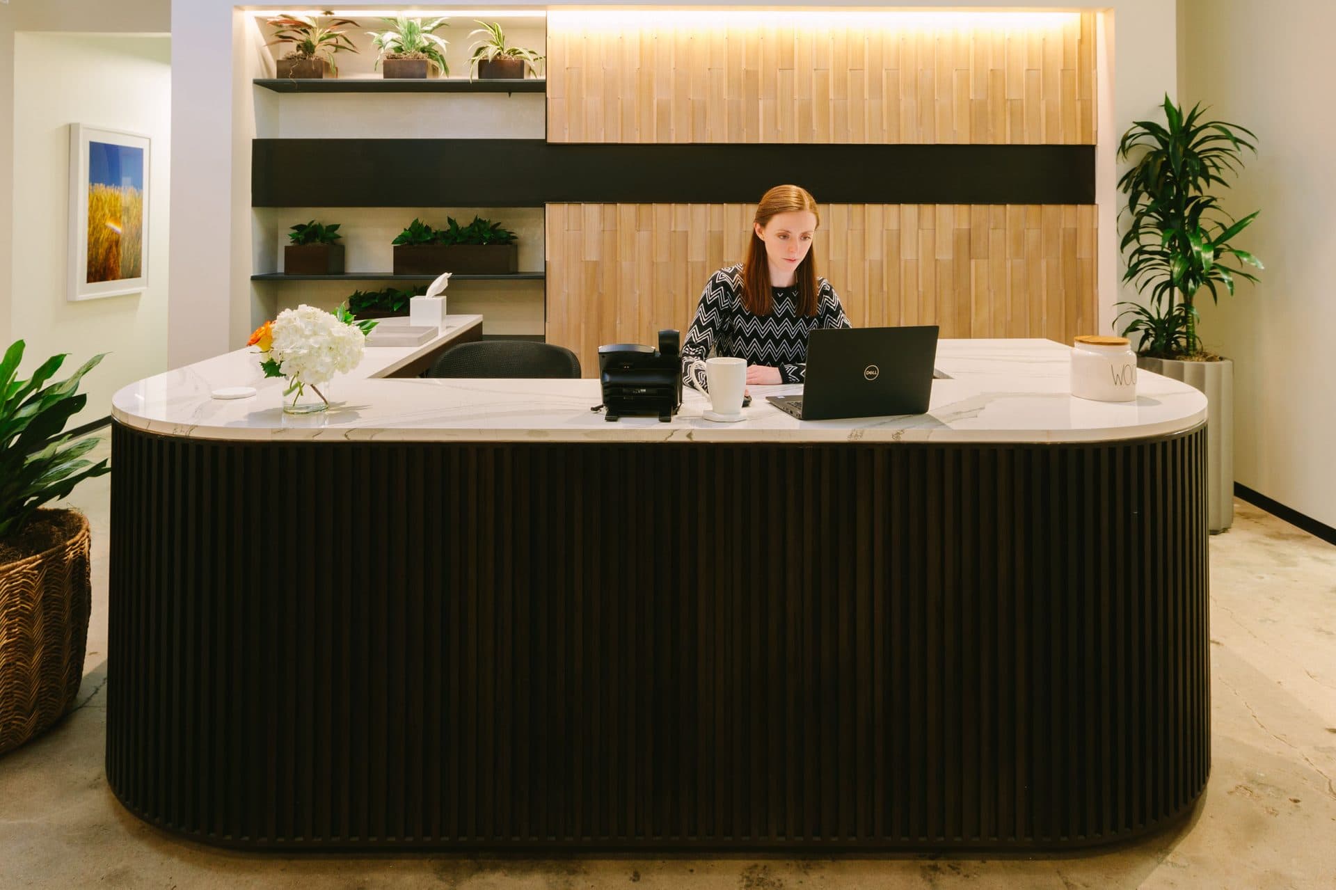 Front desk at 560 Flex coworking, Nashville
